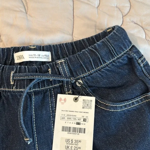 NWT Zara Girls wideleg Jeans - Picture 3 of 4